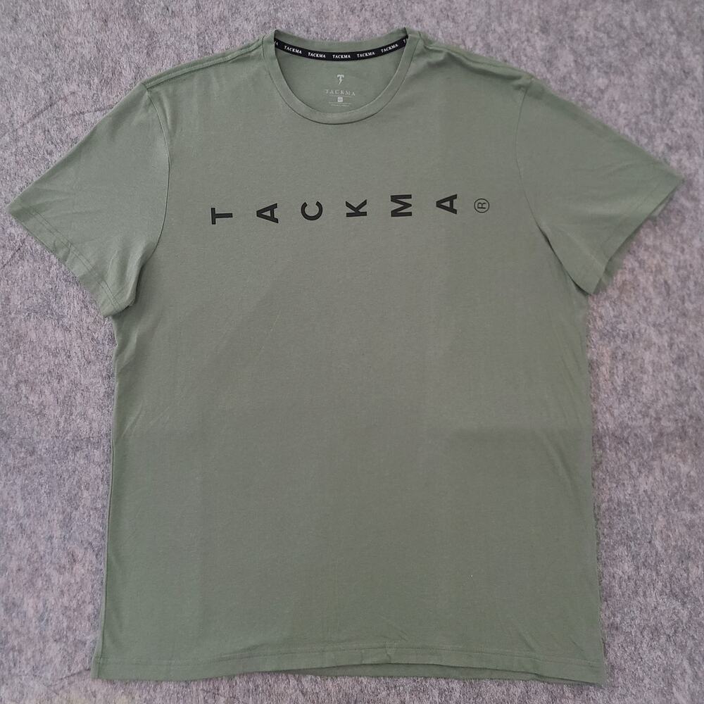 Tackma Mens XXL Army Olive Green Shirt Made In USA Los Angeles Seek No Approval